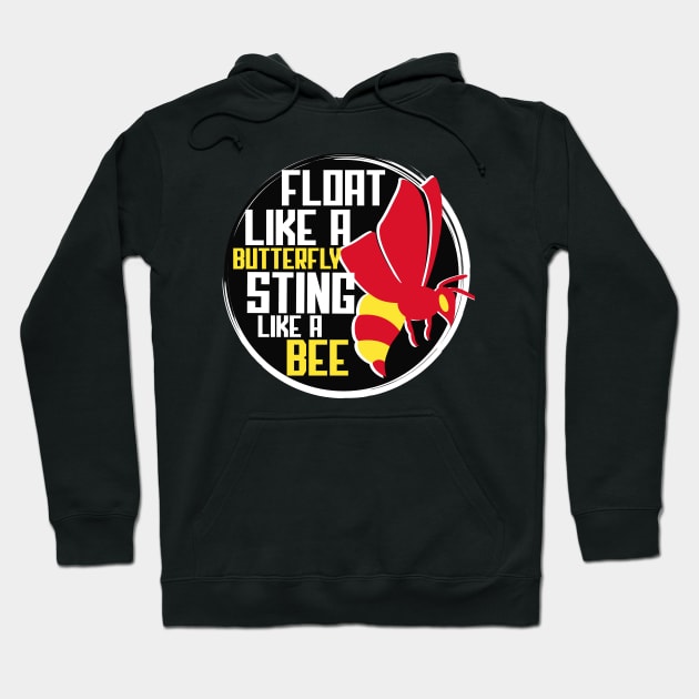 Float Like A Butterfly Ali Quote Hoodie by mareescatharsis